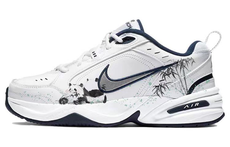 Nike Air Monarch 4 Anti-Slip Wear-Resistant Low-Top Chunky Sneakers Unisex Blue White