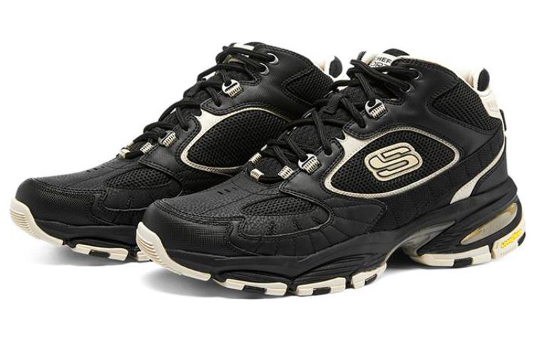 Skechers Vigor 3.0 Cushioning Anti-Slip And Wear-Resistant Mid-Top Chunky Sneakers Men's Black White