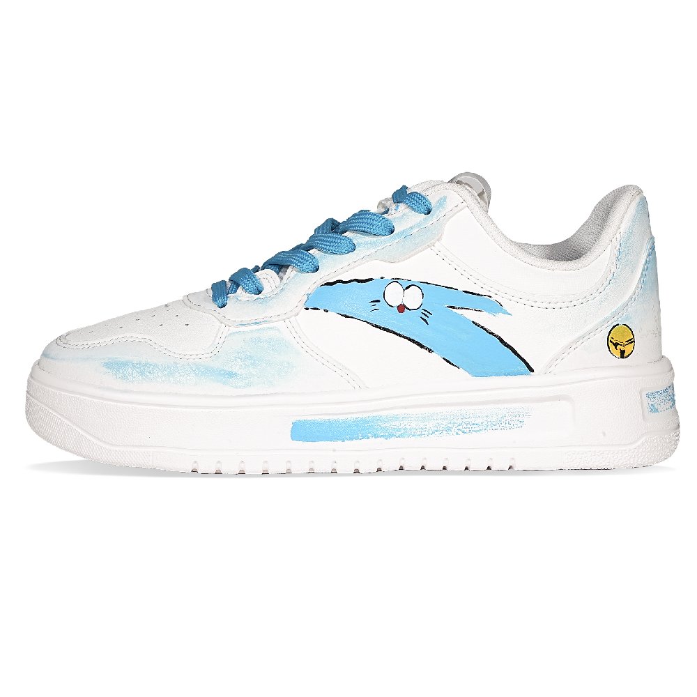 Anta Slip Resistant Cushioning Abrasion Resistant Low Top Skateboard Shoes Unisex Blue White