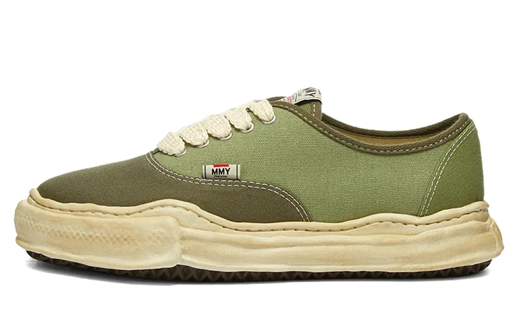 MIHARA YASUHIRO Baker Dissolve Shoes Low Top Stylish Skateboarding Shoes Men's Green Vintage Version