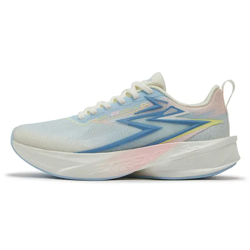 361° Breathable Slip Resistant Low Top Long Distance Running Shoes Women's White Blue