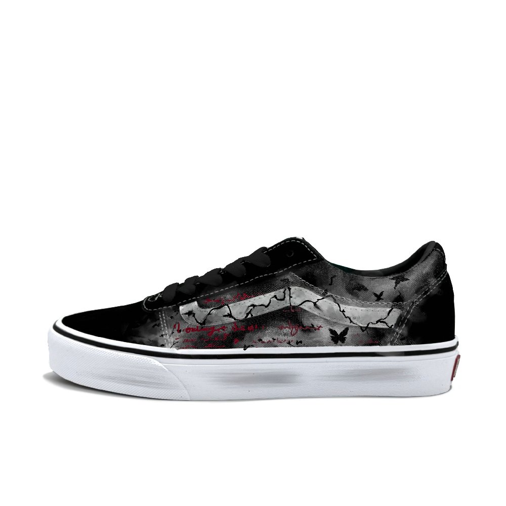 Vans Ward Abrasion Resistant Low Top Skateboard Shoes Men's Black