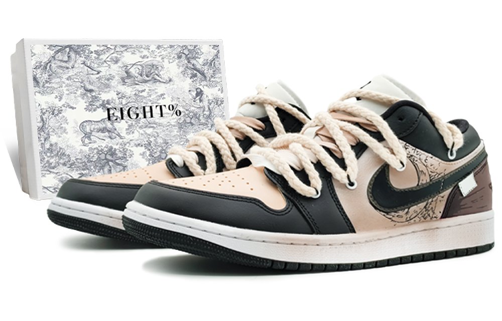 Jordan Air Jordan 1 'Panda' Panda Low-Top Vintage Basketball Shoes Women's Beige Brown