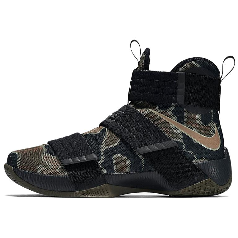 Nike Zoom Soldier 10 Anti Slip Wear Resistant High Top Basketball Shoes Men's Black