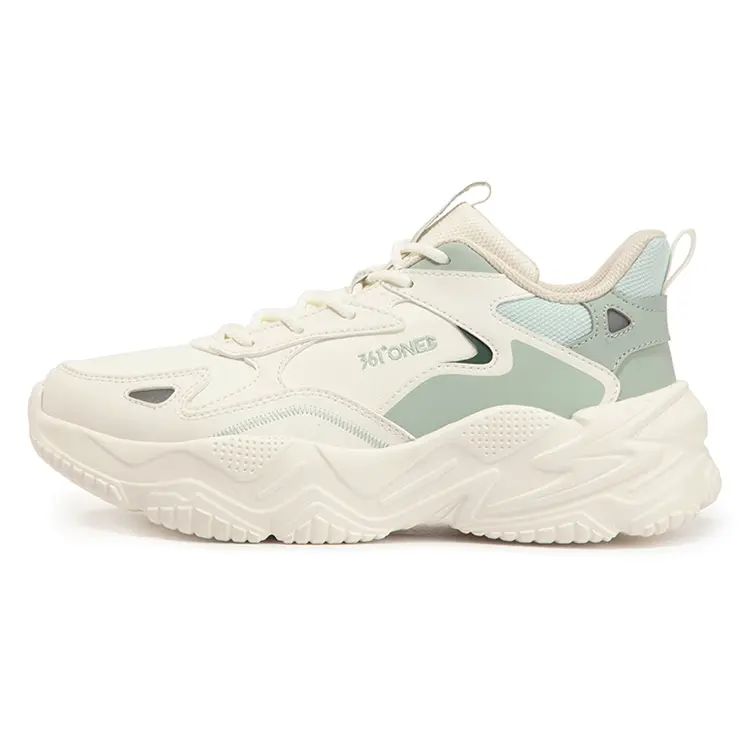 361° Croissant Slip Resistant, Abrasion Resistant, Waterproof, Thermal Low Top Casual Shoes Women's White Green