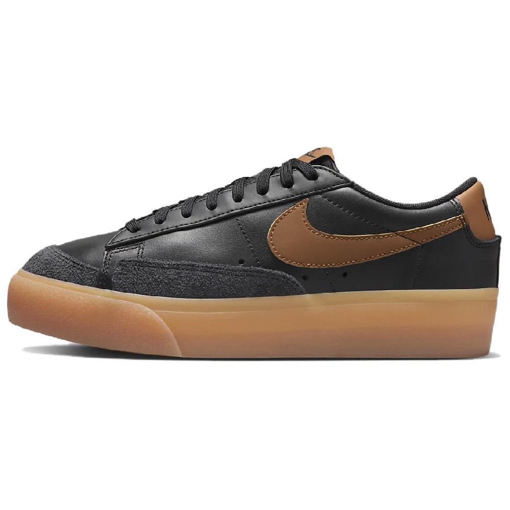 Nike Blazer Anti Slip Wear Resistant Low Top Skateboard Shoes Women's Black