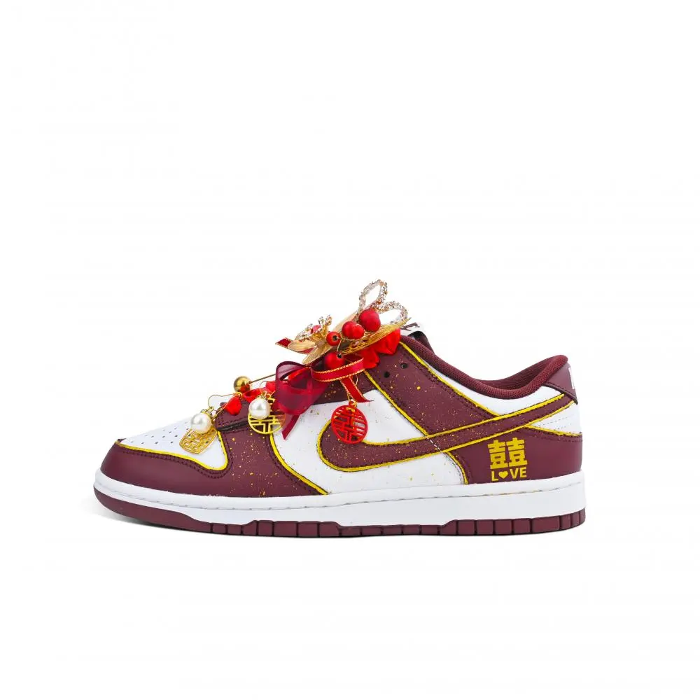 Nike Dunk Low Top Skateboard Shoes Unisex Burgundy