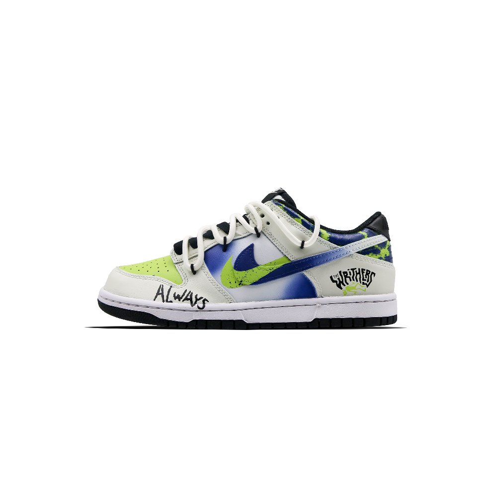 Nike Dunk Low Dimensional Guardian Anti-Slip Wear-Resistant Low-Top Skateboard Shoes Unisex White Green