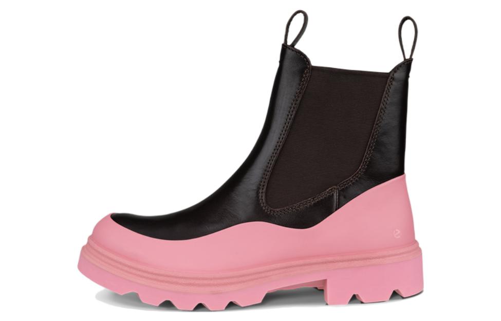 Ecco Short Chelsea Boots Women's Black Pink