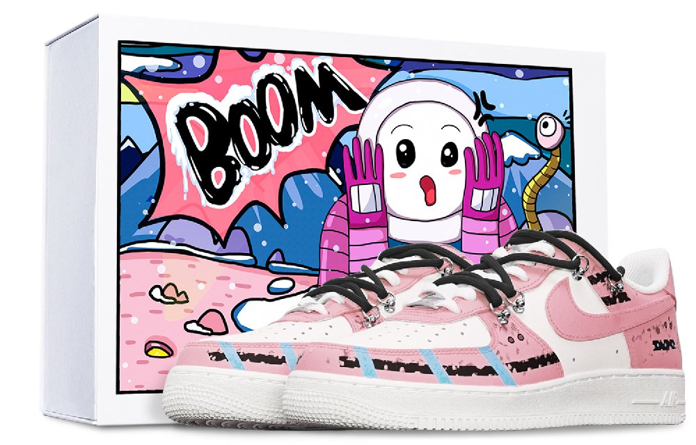 Nike Air Force 1 Slip-Resistant Cushioning Wear-Resistant Low-Top Skateboard Shoes GS Pink White