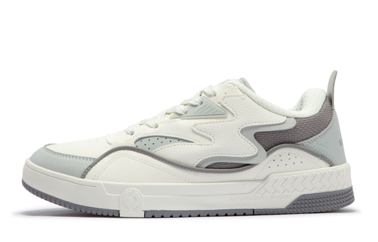 361° Wear-Resistant Slip-Resistant Low-Top Skateboard Shoes Men's White Gray