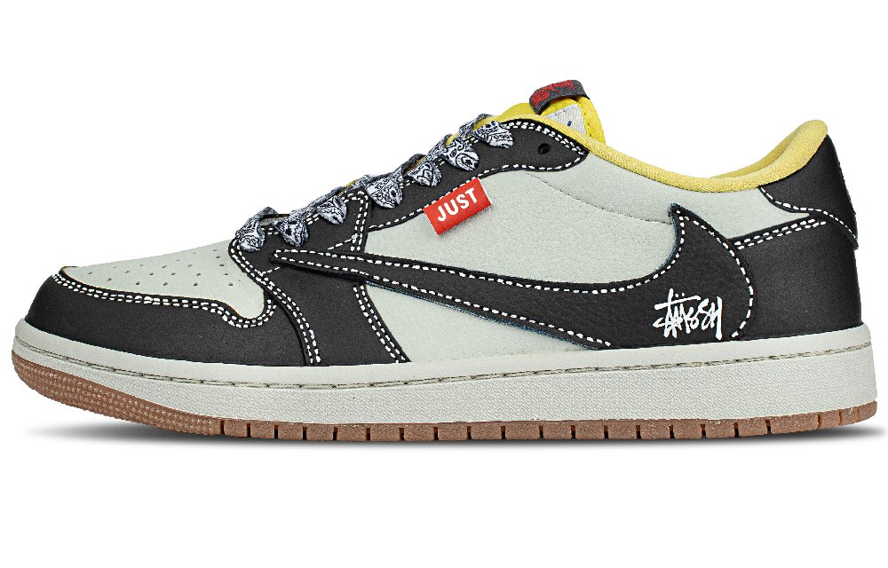 Jordan Travis Scott X Air Jordan Esports Soul Cushioning, Wear Resistant Low Top Vintage Basketball Shoes Unisex Black