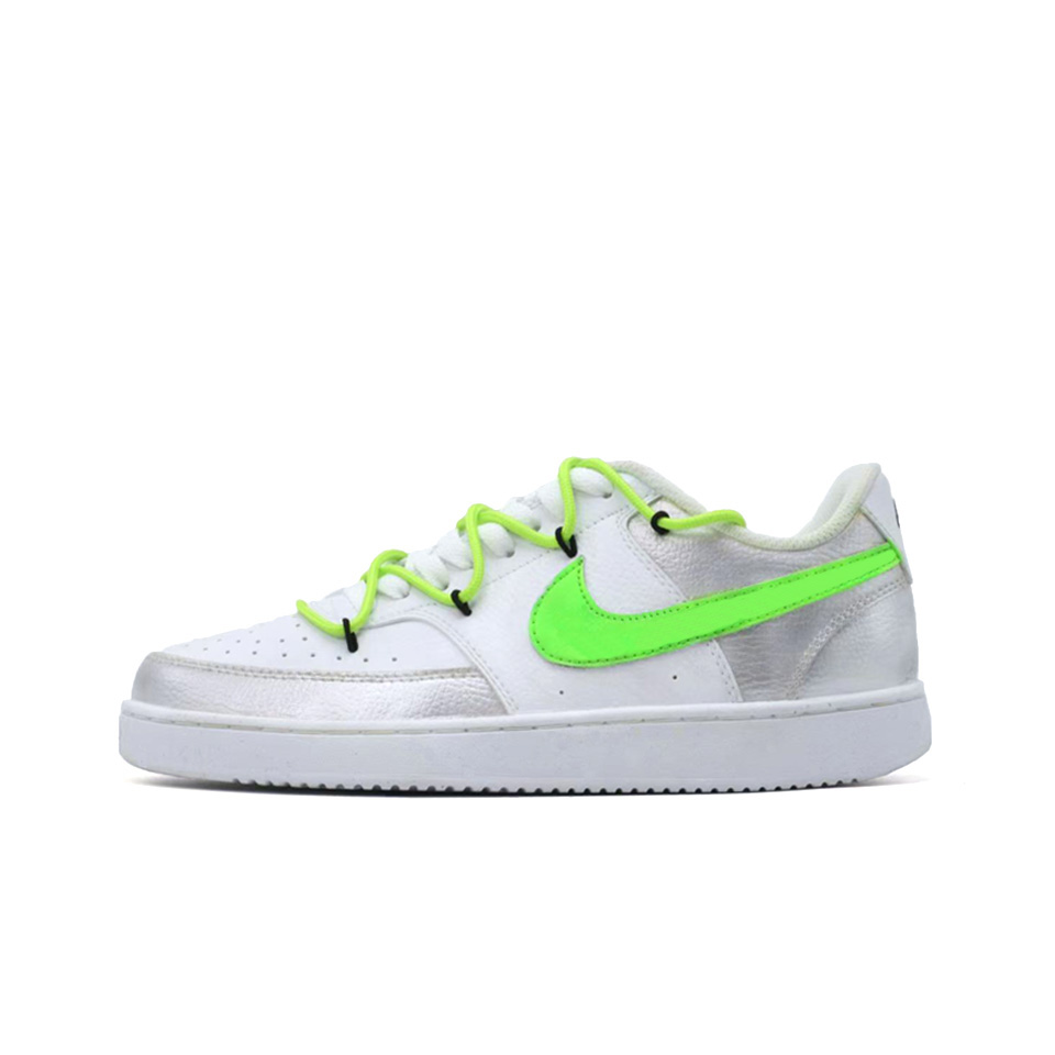 Nike Court Vision 1 Green Flash Trendy Slip Resistant Abrasion Resistant Low top Skateboard Shoes Men's White Green