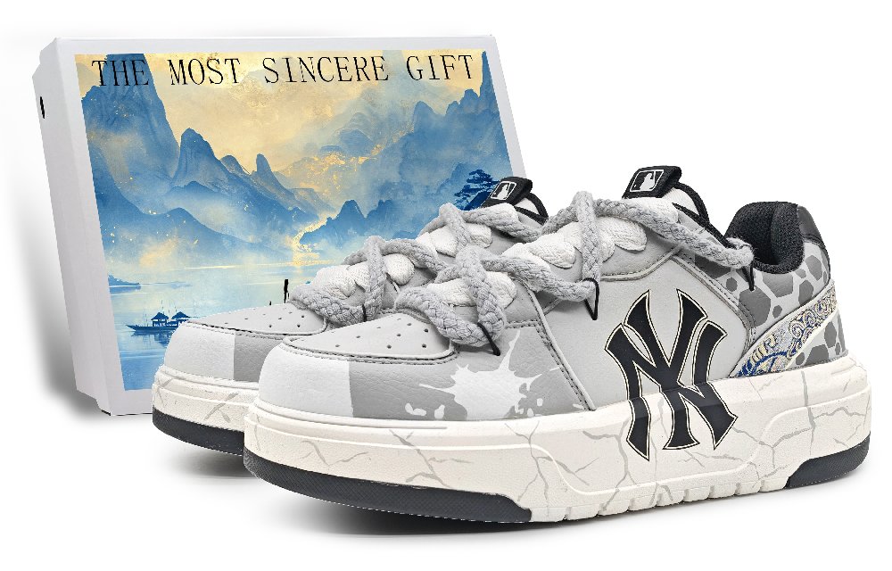 MLB Chunky Liner Low-Top Skateboard Shoes Unisex Gray