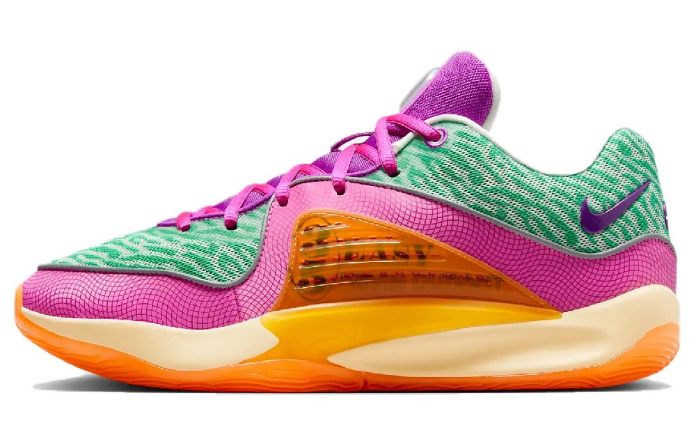 NIKE KD 16 Баскетбольные кроссовки Низкие Зеленый Розовый Оранжевый Мужские