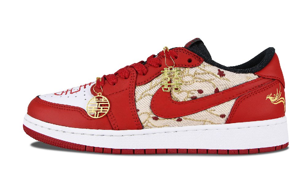 JORDAN Air JORDAN 1 Vintage Basketball Shoes Women's Low Top White/Yellow/Gold