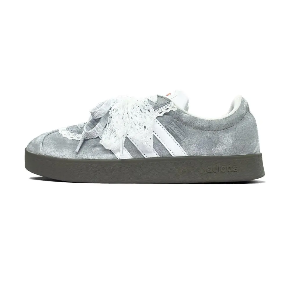 Adidas VL COURT 2.0 Soliloquy Engraving Abrasion Resistant Low top Skateboard Shoes Unisex Gray