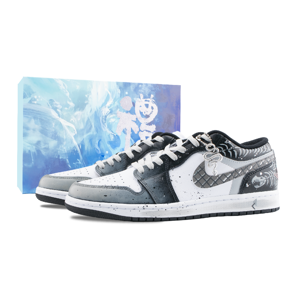 Jordan Air Jordan 1 Keel Abrasion Resistant Low Top Vintage Basketball Shoes Unisex Dark Gray