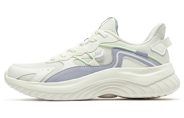 361° Cushioning Abrasion Resistant Breathable Low Top Running Shoes Women's White Cyan Purple