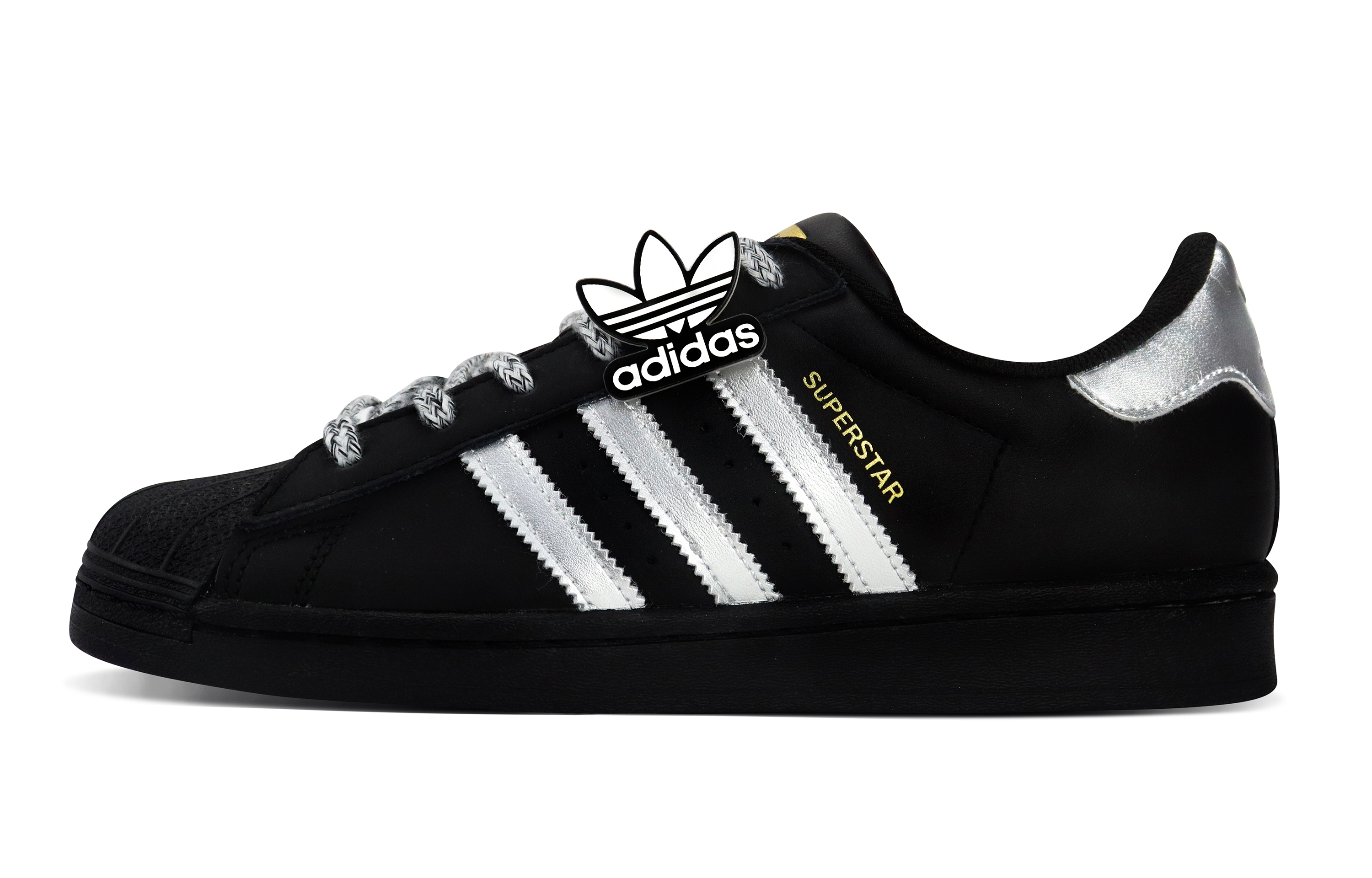Adidas Originals SUPERSTAR Anti-Slip And Wear-Resistant Lightweight Low-Top Skateboard Shoes Unisex Black Silver купить в интернет-магазине Yoocart с быстрой доставкой по России.