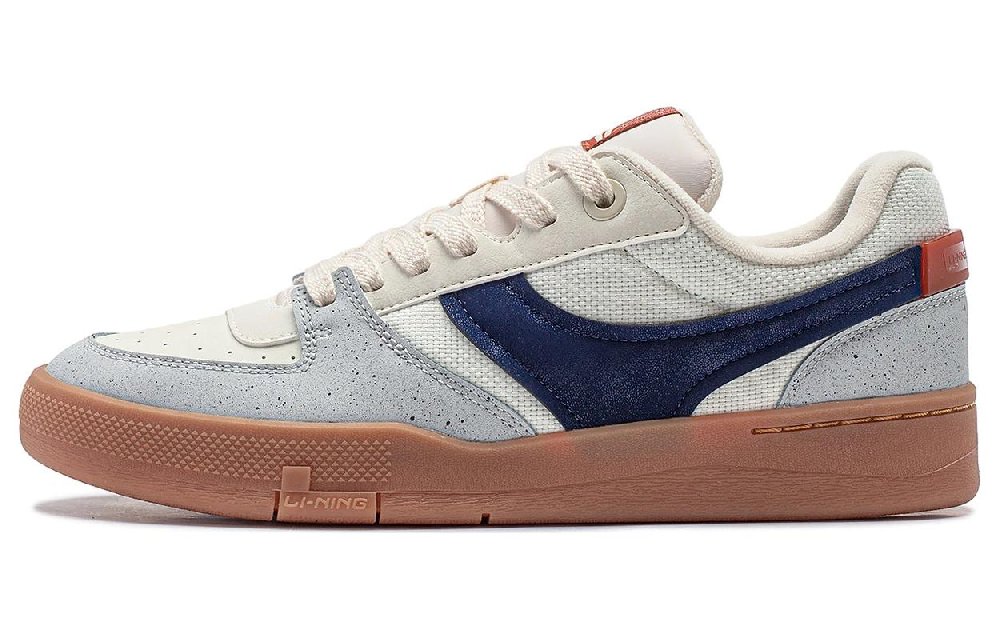 LiNing Honor 92S Cushioning Wear-Resistant Low-Top Skateboard Shoes Men's White Blue