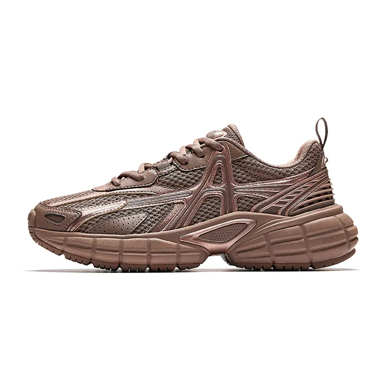 Anta Dawn Coverage  Abrasion Resistant, Breathable Low top Casual Shoes Women's Eagle Back Brown Rose Gold