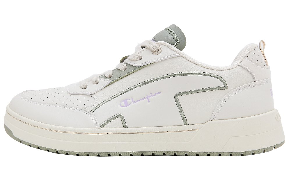 Champion Low Top Skateboard Shoes Women's White Gray Green