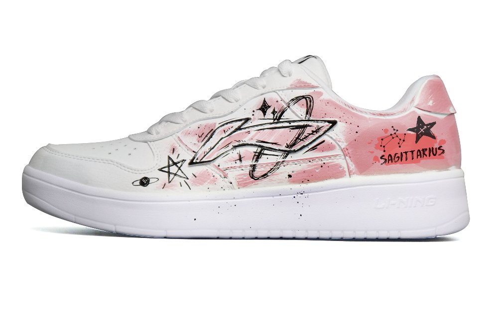 LiNing Pontoon Boats Anti-Slip And Wear-Resistant Breathable Low-Top Skateboard Shoes Men's White Black Pink