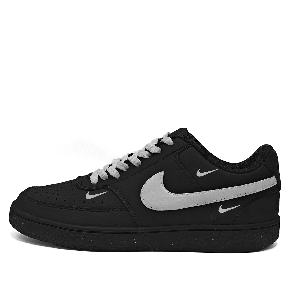 Nike Court Vision Slip-Resistant Lightweight Breathable Low-Top Skateboard Shoes Unisex Black White