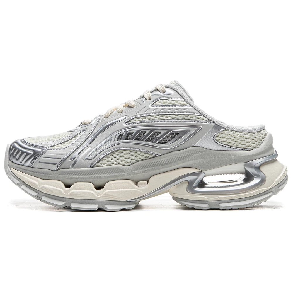 LiNing Wrap-toe Slippers Women's Gray Beige Silver