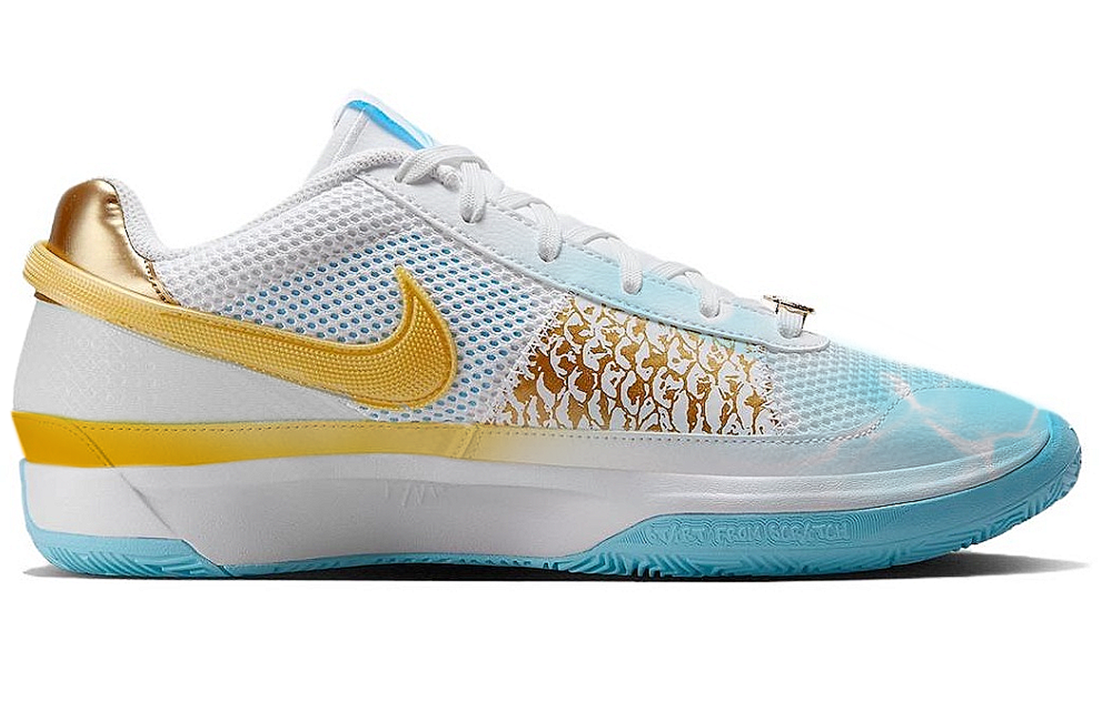 Nike Ja 1 Slip Resistant, Abrasion Resistant, Breathable Low top Basketball Shoes Men's Blue White Yellow купить в интернет-магазине Yoocart с быстрой доставкой по России.