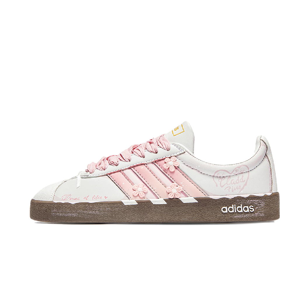 Adidas Neo VL Court 2.0 Low Top Skateboard Shoes Unisex Pink Brown