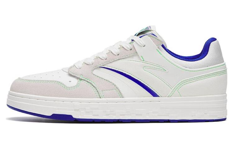 Anta Slip Resistant, Abrasion Resistant, Lightweight Low Top Skateboard Shoes Men's White Blue