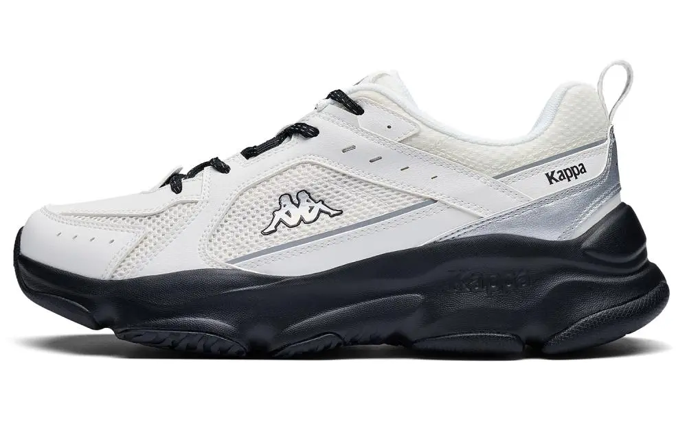 Kappa Urban Sports Abrasion Resistant Support Height Increasing Low top Running Shoes Unisex White Black