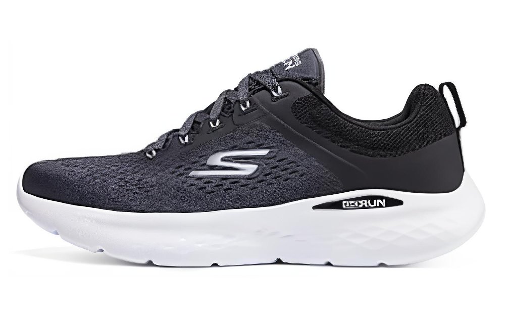 Skechers Cushioning, Wear Resistant Low Top Casual Running Shoes Men's Gray Black