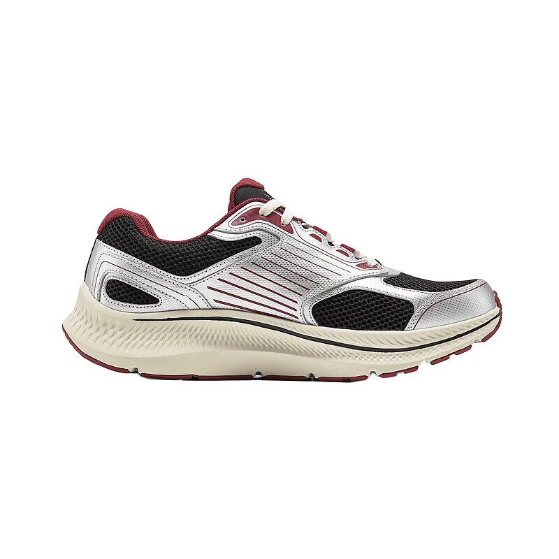 Skechers MEN'S GO Cushioning Breathable Low-Top Running Shoes Men's Black Red