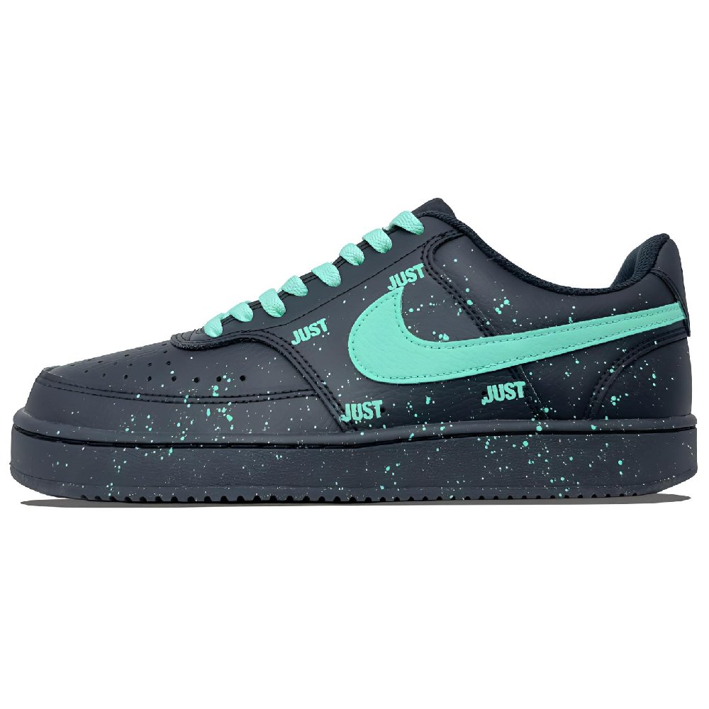 Nike Court Vision Low Slip Resistant Cushioning Abrasion Resistant Low Top Skateboard Shoes Unisex Cyan