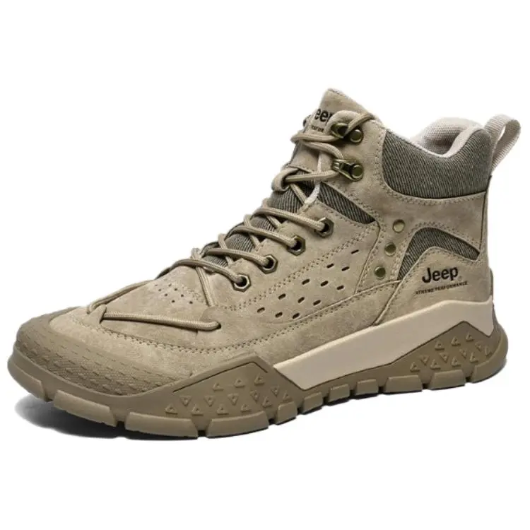 Jeep High Top Hiking Shoes Men's Khaki