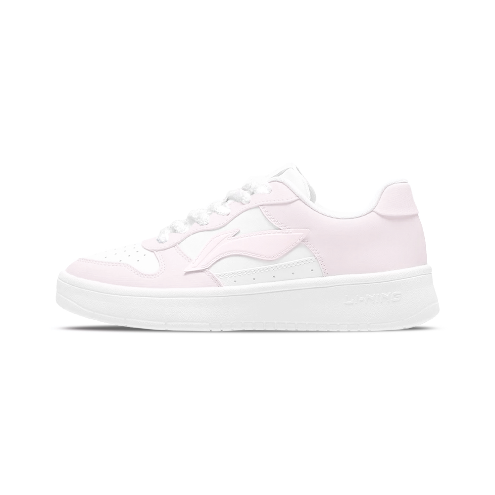 LiNing Pontoon Boats Cushioning, Breathable, Slip Resistant Low Top Skateboard Shoes Women's White Pink