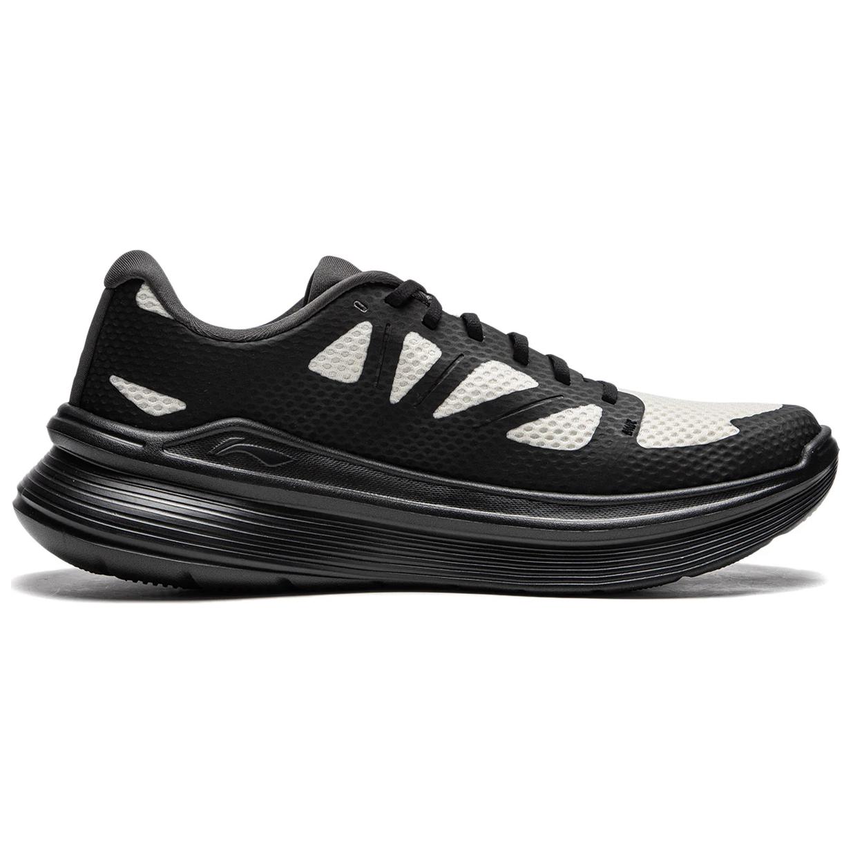 LiNing Ling Yue Anti-Slip Wear-Resistant Low-Top Casual Running Shoes Men's Gray Black