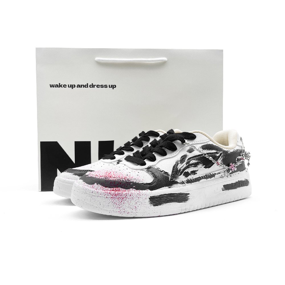 LiNing Pontoon Boats Cushioning, Wear Resistant Low Top Skateboard Shoes Unisex White