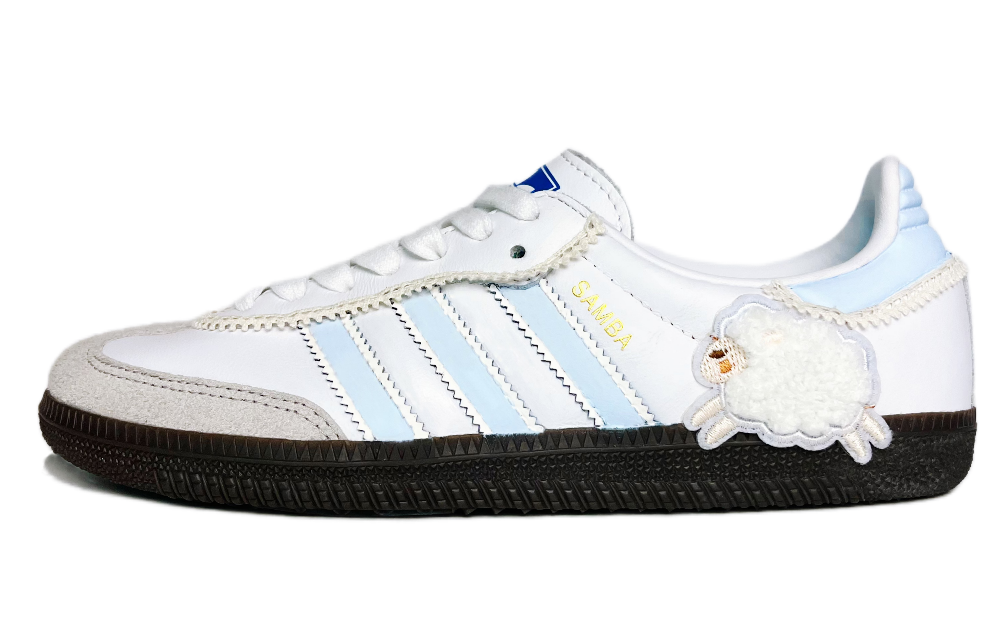 Adidas Originals SAMBA OG Anti-Slip Wear-Resistant Low-Top Skateboard Shoes Unisex Blue White