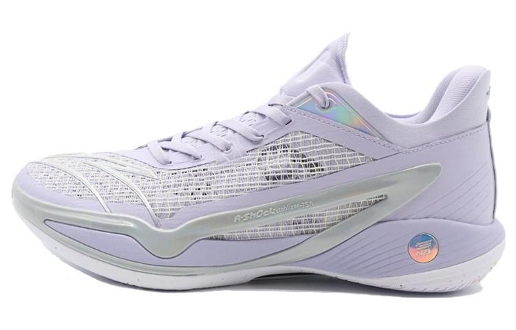 Anta Frivolous Series 4 Slip-Resistant Cushioning Wear-Resistant Low-Top Basketball Shoes Men's Purple Yellow White