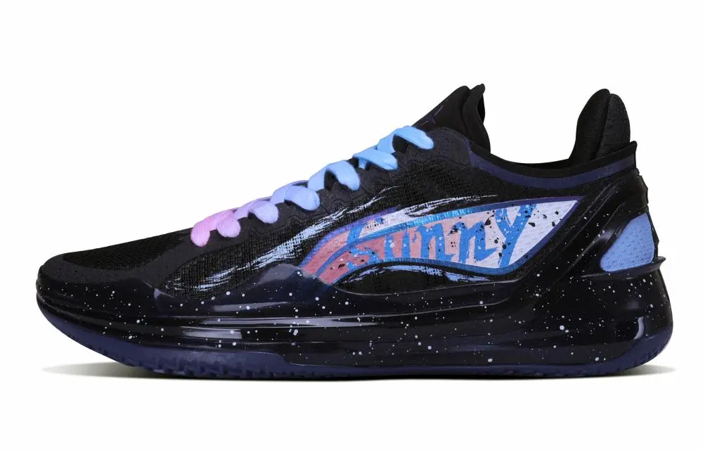LiNing Blade 4V2 Cushioning Lightweight Rebound Low top Basketball Shoes Men's Black Blue Pink
