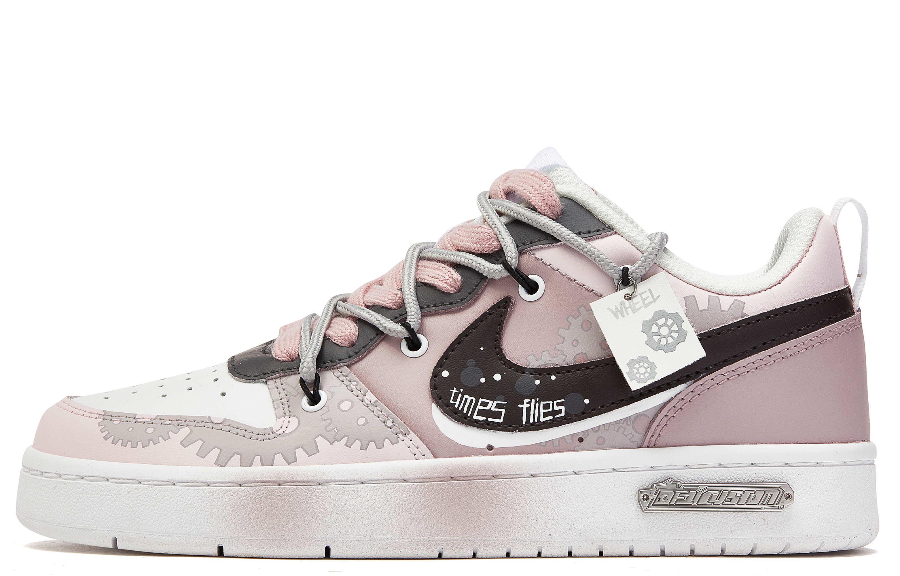 Nike Court Borough Low ADCDAVINCI Custom, Destiny Gear Low top Skateboard Shoes Women's Pink Brown