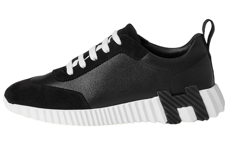 HERMES Bouncing Abrasion Resistant Low top Sports Casual Shoes Women's Black