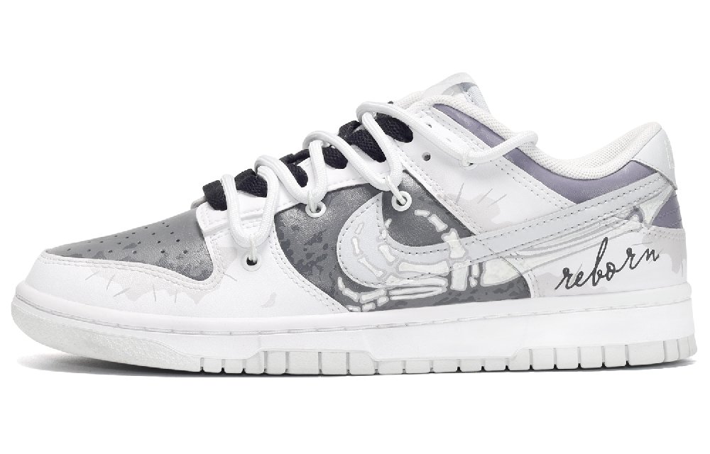 Nike Dunk Skateboard Shoes Men Low-Top Gray White