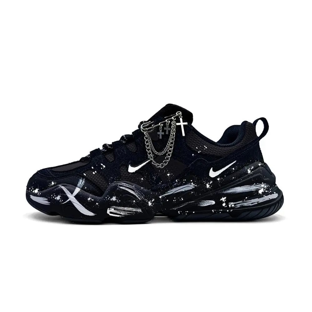 Nike Tech Hera Wear resistant And Lightweight Low Top Casual Shoes Unisex Black White