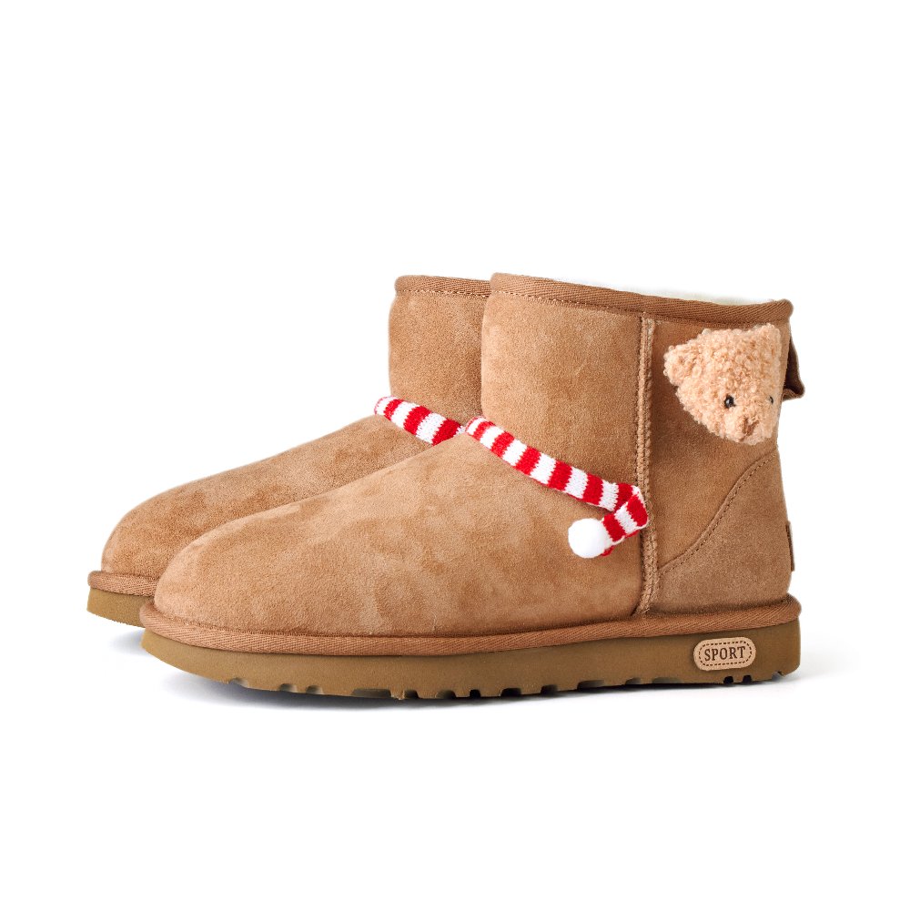 UGG Slowpoke Amber Thermal Abrasion Resistant Short Snow Boots Women's Chestnut