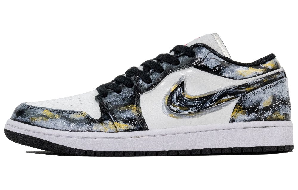 Jordan Air Jordan 1 Cushioning, Wear Resistant Low top Vintage Basketball Shoes Unisex Black